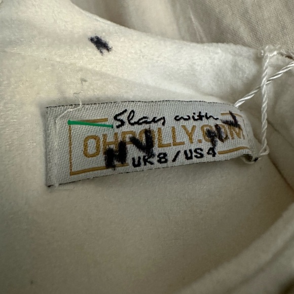 NWT Oh Polly Bling It On Diamante Suede Mini Dress in White (D3) - Picture 5 of 6